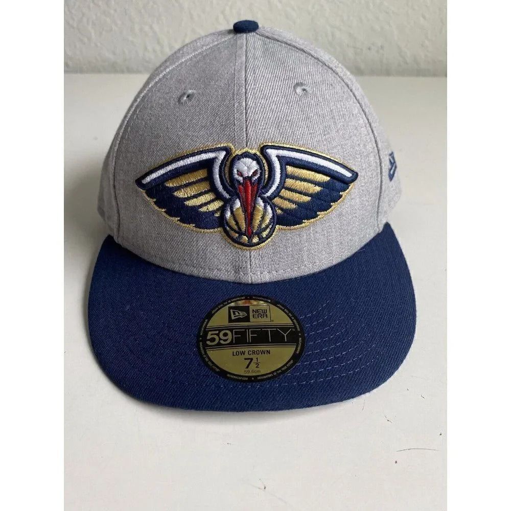 NBA Men's Sz 7 1/2 New Orleans Pelicans Low Profile 59FIFTY Fitted Cap NEW